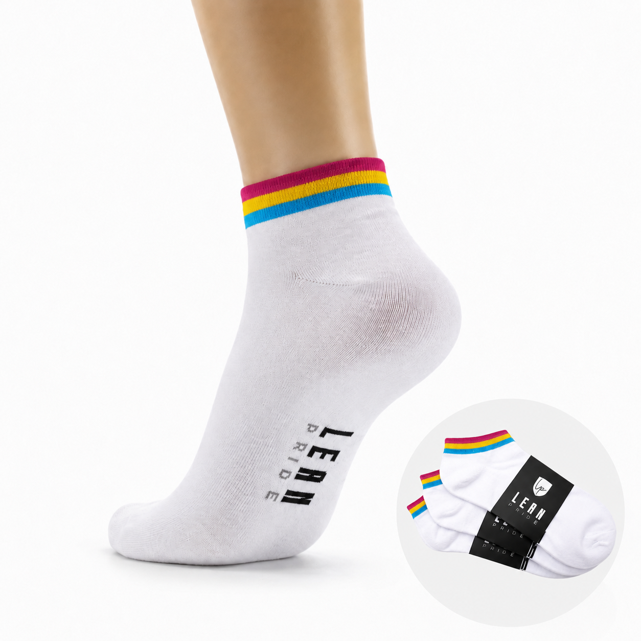 3x Pride Sneaker-Socken (Pansexuell)