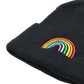 Regenbogen Desing auf Wintermütze