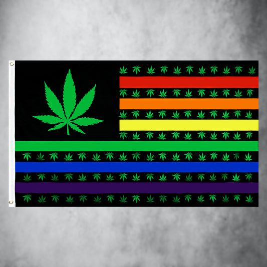 Weed Rainbow Flagge (90x150 cm)